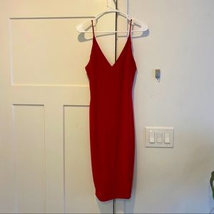 Red fitted dress